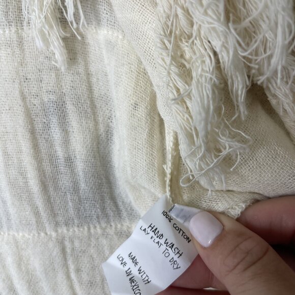 Jens Pirate Booty Sweater Womens Medium Fringe Boho Festival Kimono Cardigan - Picture 6 of 9